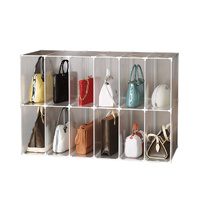 12-Cube Portable Bag Box Foldable Cubby DIY Organiser Tote Clutch Purse Space Saving Shelf Cabinet