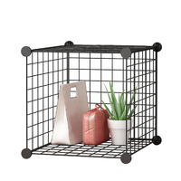 Black Portable Cube Storage Organiser Foldable DIY Modular Grid Space Saving Shelf