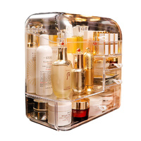 Transparent Cosmetic Storage Box Clear Makeup Skincare Holder with Lid Drawers Waterproof  Dustproof Organiser