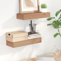 Wall Shelves 2 pcs Solid Wood Teak