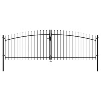 Double Door Fence Gate with Spear Top