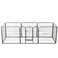 Dog Playpen Panels Steel Black