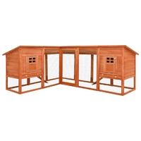 Outdoor Rabbit Hutch with Run Solid Fir Wood
