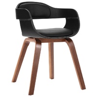 Dining Chair with Bentwood and Faux Leather