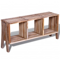 Reigate TV Cabinet with 3 Shelves Stackable Reclaimed Teak