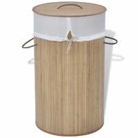 Bamboo Laundry Bin Round