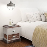 Reid Bedside Cabinet Brown and White