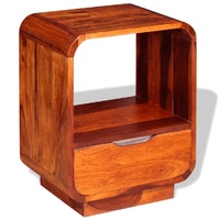 Norwich Nightstand with Drawer Solid Sheesham Wood 40x30x50 cm