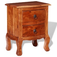 Neptune Nightstand with Drawers Solid Acacia Wood