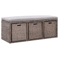 Bench with 3 Baskets Seagrass