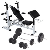 Weight Bench with Weight Rack&Barbell and Dumbbell Set