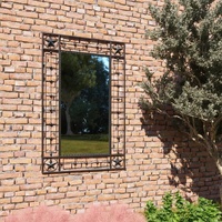 Garden Wall Mirror Rectangular Black