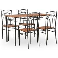 Dining Set MDF and Steel Brown