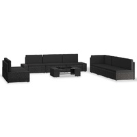 9 Piece Garden Lounge Set Poly Rattan