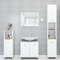 4 Piece Bathroom Furniture Set Engineered Wood