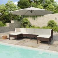 Garden Lounge Set with Cushions Poly Rattan