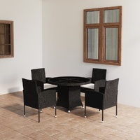5 Piece Garden Dining Set Poly Rattan