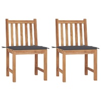 Garden Chairs with Cushions Solid Teak Wood