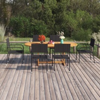 7 Piece Garden Dining Set Poly Rattan