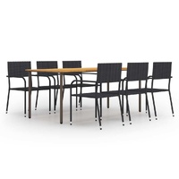 Garden Dining Set Poly Rattan
