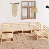 6 Piece Garden Lounge Set Solid Pinewood