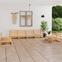 8 Piece Garden Lounge Set Solid Pinewood