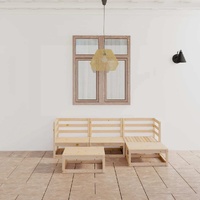 5 Piece Garden Lounge Set Solid Pinewood