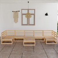 8 Piece Garden Lounge Set Solid Pinewood