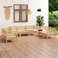 7 Piece Garden Lounge Set Solid Pinewood