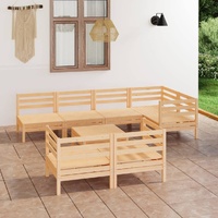 8 Piece Garden Lounge Set Solid Pinewood