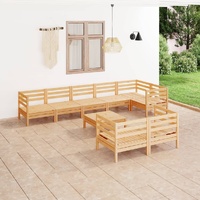 9 Piece Garden Lounge Set Solid Pinewood