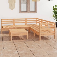 6 Piece Garden Lounge Set Solid Pinewood