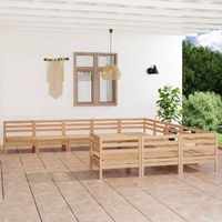 11 Piece Garden Lounge Set Solid Pinewood