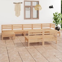 9 Piece Garden Lounge Set Solid Pinewood