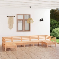 7 Piece Garden Lounge Set Solid Pinewood