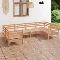 6 Piece Garden Lounge Set Solid Pinewood
