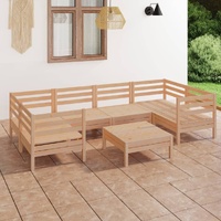 7 Piece Garden Lounge Set Solid Pinewood