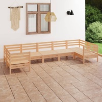 7 Piece Garden Lounge Set Solid Pinewood