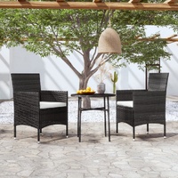 3 Piece Garden Dining Set Poly Rattan