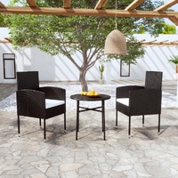 3 Piece Garden Dining Set Poly Rattan
