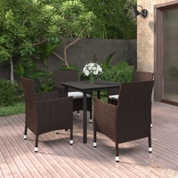 Garden Dining Set Poly Rattan and Glass