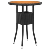 Garden Table 60x75 cm Acacia Wood and Poly Rattan