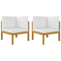 Garden Sofas 2 pcs with Cushions Solid Acacia Wood