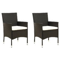 Garden Chairs with Cushions Poly Rattan