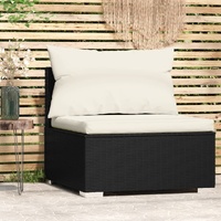 Garden Middle Sofa with Cushions Poly Rattan
