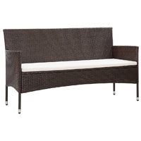 3-Seater Garden Sofa with Cushions Poly Rattan