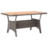 Garden Table Grey Solid Acacia Wood