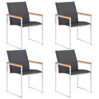 Garden Chairs Textilene and Stainless Steel Grey
