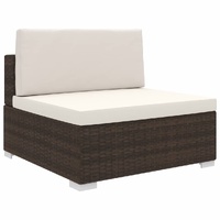 Sectional 1 pc with Cushions Poly Rattan