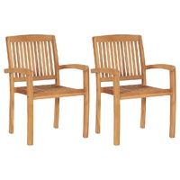 Stacking Garden Dining Chairs Solid Teak Wood